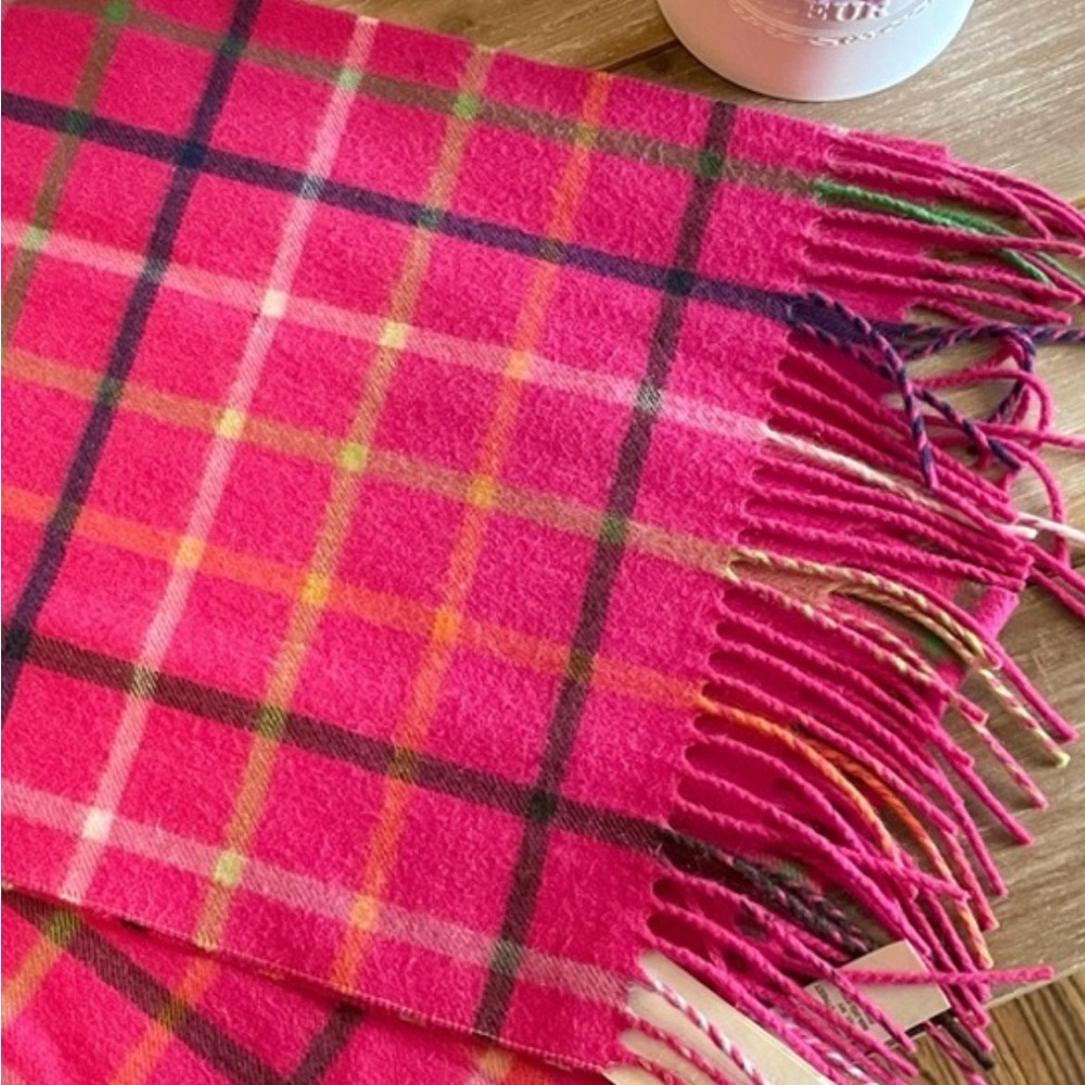 Coach Pink Plaid Scarf